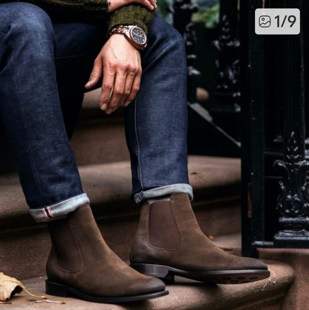 Elegant J.D. Fisk Chelsea Low Boy Men's Quality Brown Leather‎ Boots